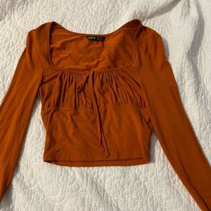 Orangy long sleeve crop top